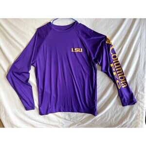 Columbia PFG LSU Long Sleeve Fishing Shirt Men's Medium Purple